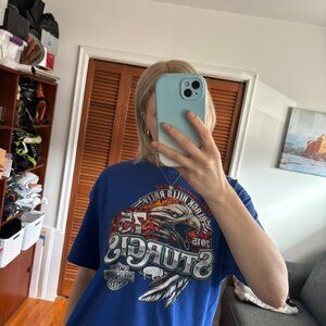 Harley Davidson motorcycle t-shirt blue XL